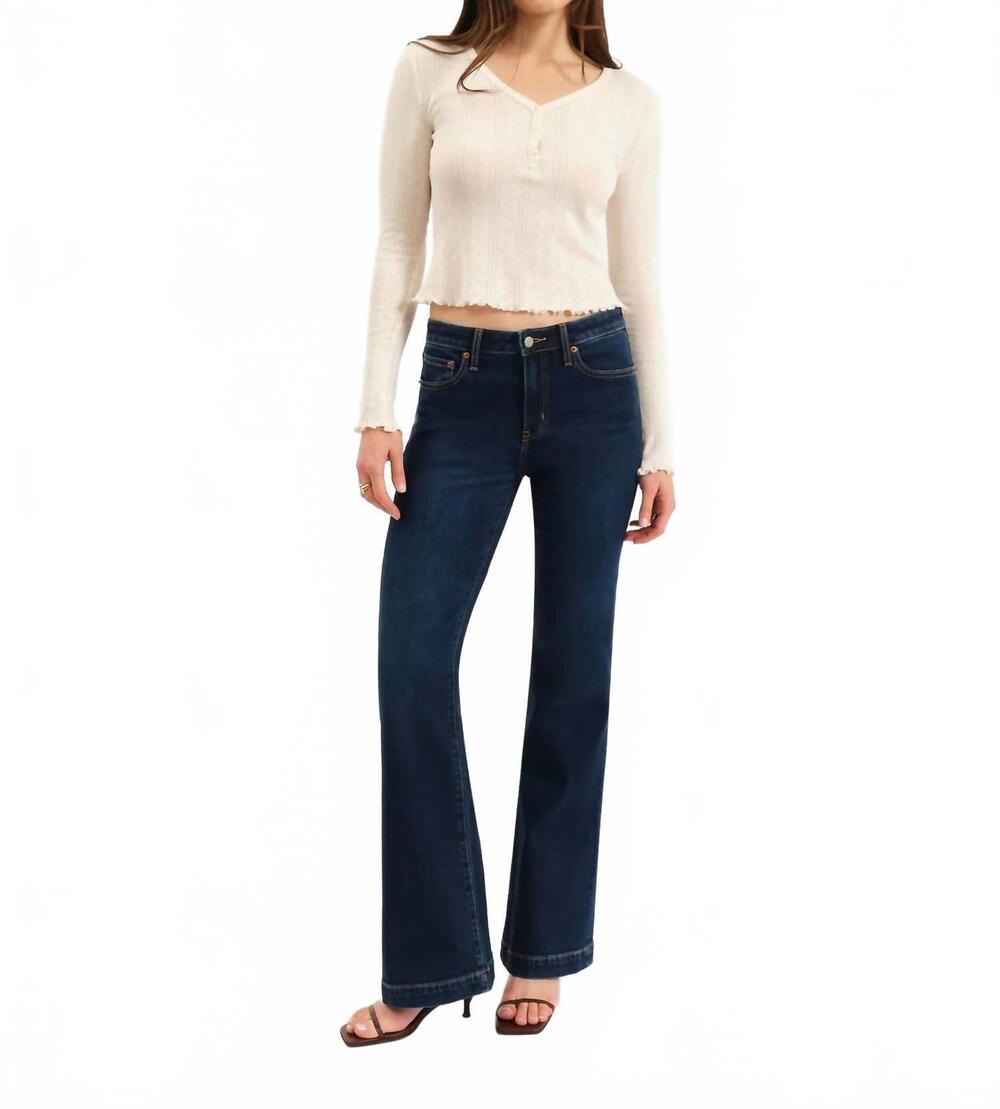 NEW DAZE heart breaker mid rise flare jeans in hit maker